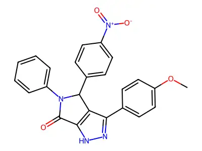 3-(4-methoxyphenyl)-4-(4-nitrophenyl)-5-phenyl-4,5-dihydropyrrolo[3,4-c]pyrazol-6(1H)-one structure