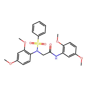 2-[N-(benzenesulfonyl)-2,4-dimethoxyanilino]-N-(2,5-dimethoxyphenyl)acetamide structure