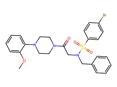 N-benzyl-4-bromo-N-[2-[4-(2-methoxyphenyl)piperazin-1-yl]-2-oxoethyl]benzenesulfonamide structure