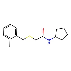 N-cyclopentyl-2-[(2-methylbenzyl)thio]acetamide structure
