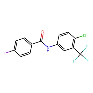 N-[4-chloro-3-(trifluoromethyl)phenyl]-4-iodobenzamide structure