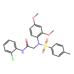 N-(2-chlorophenyl)-2-(2,4-dimethoxy-N-(4-methylphenyl)sulfonylanilino)acetamide structure