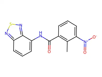N-(2,1,3-benzothiadiazol-4-yl)-2-methyl-3-nitrobenzamide structure