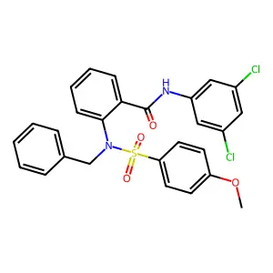 2-[benzyl-(4-methoxyphenyl)sulfonylamino]-N-(3,5-dichlorophenyl)benzamide structure