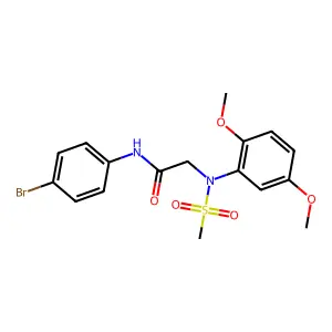 N-(4-bromophenyl)-2-(2,5-dimethoxy-N-methylsulfonylanilino)acetamide structure