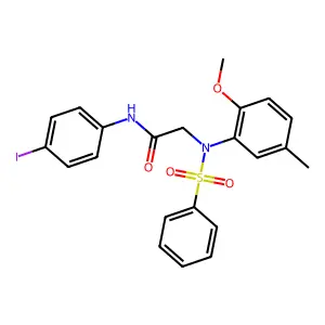 2-[N-(benzenesulfonyl)-2-methoxy-5-methylanilino]-N-(4-iodophenyl)acetamide structure