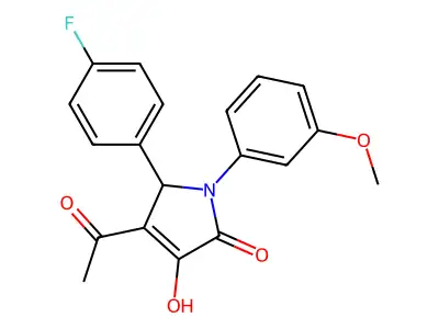 3-acetyl-2-(4-fluorophenyl)-4-hydroxy-1-(3-methoxyphenyl)-2H-pyrrol-5-one structure