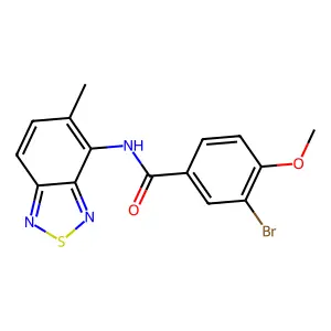 3-bromo-4-methoxy-N-(5-methyl-2,1,3-benzothiadiazol-4-yl)benzamide structure