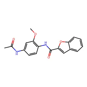 N-(4-acetamido-2-methoxyphenyl)-1-benzofuran-2-carboxamide structure