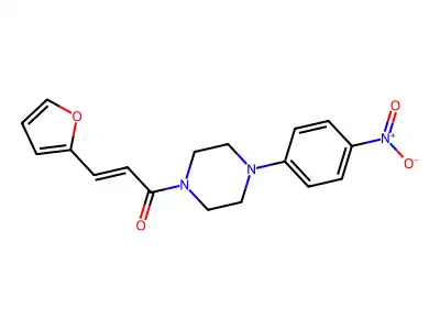(E)-3-(furan-2-yl)-1-[4-(4-nitrophenyl)piperazin-1-yl]prop-2-en-1-one structure