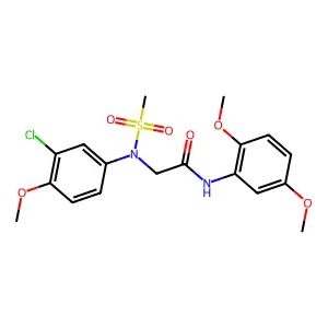 2-(3-chloro-4-methoxy-N-methylsulfonylanilino)-N-(2,5-dimethoxyphenyl)acetamide structure