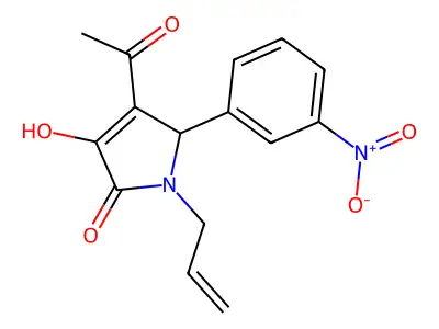 3-acetyl-4-hydroxy-2-(3-nitrophenyl)-1-prop-2-enyl-2H-pyrrol-5-one structure