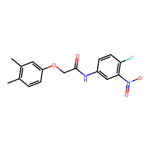 2-(3,4-dimethylphenoxy)-N-(4-fluoro-3-nitrophenyl)acetamide structure