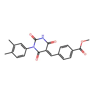 (E)-methyl 4-((1-(3,4-dimethylphenyl)-2,4,6-trioxotetrahydropyrimidin-5(2H)-ylidene)methyl)benzoate structure
