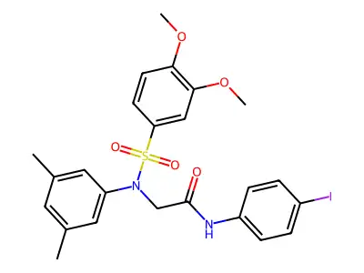 2-(N-(3,4-dimethoxyphenyl)sulfonyl-3,5-dimethylanilino)-N-(4-iodophenyl)acetamide structure