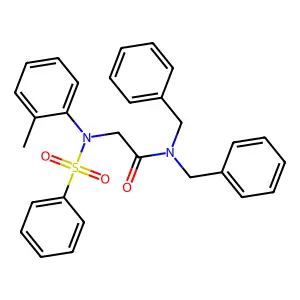 2-[N-(benzenesulfonyl)-2-methylanilino]-N,N-dibenzylacetamide structure