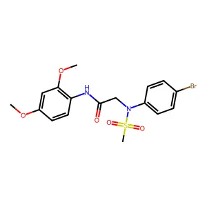2-(4-bromo-N-methylsulfonylanilino)-N-(2,4-dimethoxyphenyl)acetamide structure