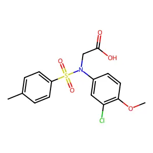N-(3-chloro-4-methoxyphenyl)-N-[(4-methylphenyl)sulfonyl]glycine structure