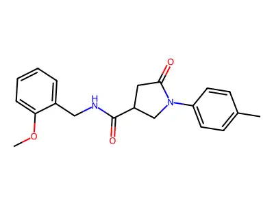 N-(2-methoxybenzyl)-1-(4-methylphenyl)-5-oxopyrrolidine-3-carboxamide structure