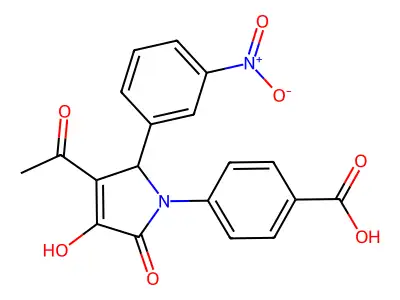 4-[3-acetyl-4-hydroxy-2-(3-nitrophenyl)-5-oxo-2H-pyrrol-1-yl]benzoic Acid structure