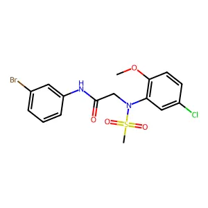 N-(3-bromophenyl)-2-(5-chloro-2-methoxy-N-methylsulfonylanilino)acetamide structure