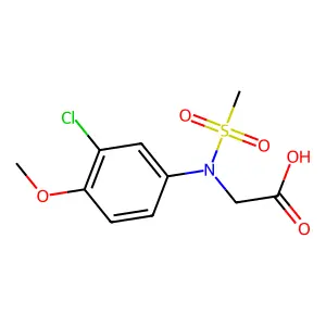 N-(3-chloro-4-methoxyphenyl)-N-(methylsulfonyl)glycine structure