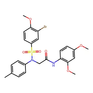 2-[[(3-Bromo-4-methoxyphenyl)sulfonyl](4-methylphenyl)amino]-N-(2,4-dimethoxyphenyl)acetamide structure