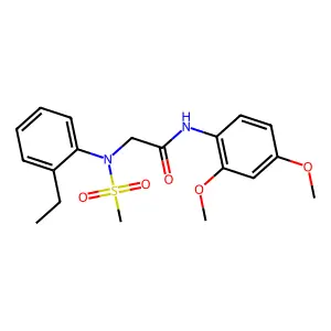 N-(2,4-dimethoxyphenyl)-2-(2-ethyl-N-methylsulfonylanilino)acetamide structure