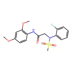 N-(2,4-dimethoxyphenyl)-2-(2-fluoro-N-methylsulfonylanilino)acetamide structure