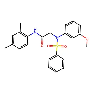 2-[N-(benzenesulfonyl)-3-methoxyanilino]-N-(2,4-dimethylphenyl)acetamide structure