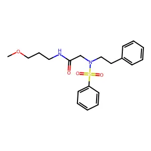 N-(3-methoxypropyl)-N~2~-(2-phenylethyl)-N~2~-(phenylsulfonyl)glycinamide structure