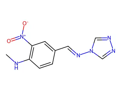 N-methyl-2-nitro-4-[(E)-1,2,4-triazol-4-yliminomethyl]aniline structure