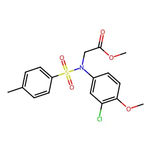 Methyl N-(3-chloro-4-methoxyphenyl)-N-[(4-methylphenyl)sulfonyl]glycinate structure