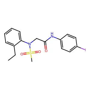 2-(2-ethyl-N-methylsulfonylanilino)-N-(4-iodophenyl)acetamide structure