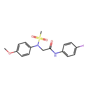 N-(4-iodophenyl)-2-[4-methoxy(methylsulfonyl)anilino]acetamide structure