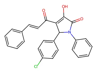5-(4-chlorophenyl)-4-cinnamoyl-3-hydroxy-1-phenyl-1,5-dihydro-2H-pyrrol-2-one structure
