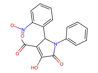 3-acetyl-4-hydroxy-2-(2-nitrophenyl)-1-phenyl-2H-pyrrol-5-one structure
