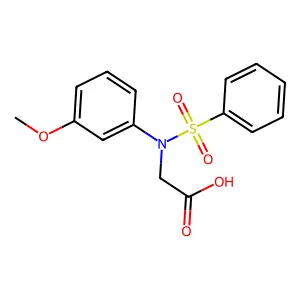 N-(3-methoxyphenyl)-N-(phenylsulfonyl)glycine structure