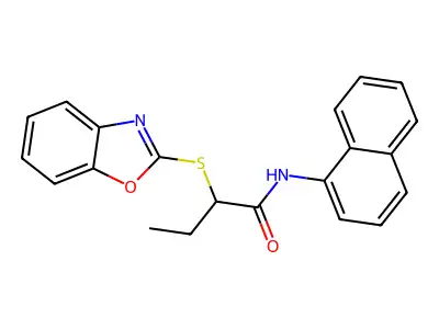 2-(1,3-benzoxazol-2-ylsulfanyl)-N-(naphthalen-1-yl)butanamide structure
