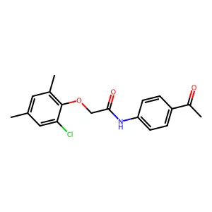 N-(4-acetylphenyl)-2-(2-chloro-4,6-dimethylphenoxy)acetamide structure