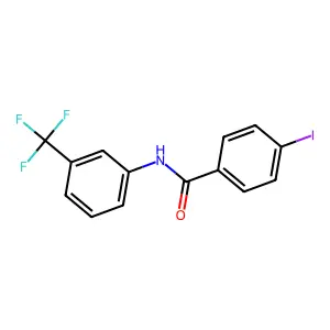 4-iodo-N-[3-(trifluoromethyl)phenyl]benzamide structure