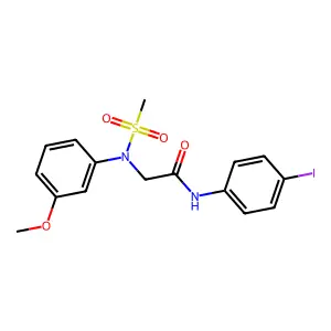 N-(4-iodophenyl)-2-(3-methoxy-N-methylsulfonylanilino)acetamide structure