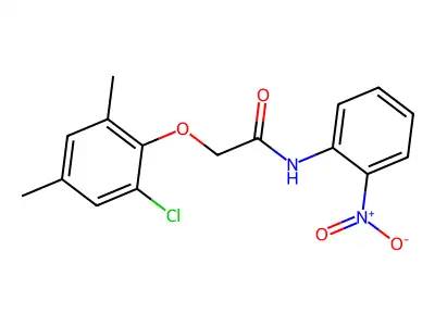 2-(2-chloro-4,6-dimethylphenoxy)-N-(2-nitrophenyl)acetamide structure