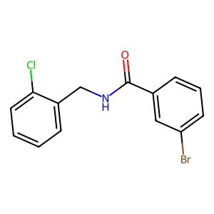 3-bromo-N-[(2-chlorophenyl)methyl]benzamide structure