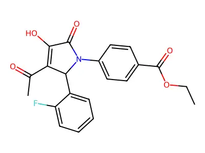 ethyl 4-[3-acetyl-2-(2-fluorophenyl)-4-hydroxy-5-oxo-2H-pyrrol-1-yl]benzoate structure