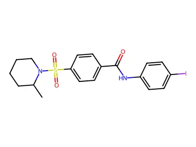 N-(4-iodophenyl)-4-(2-methylpiperidin-1-yl)sulfonylbenzamide structure