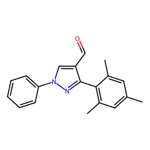 1-Phenyl-3-(2,4,6-trimethylphenyl)pyrazole-4-carbaldehyde structure