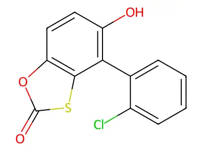 4-(2-Chlorophenyl)-5-hydroxy-1,3-benzoxathiol-2-one structure