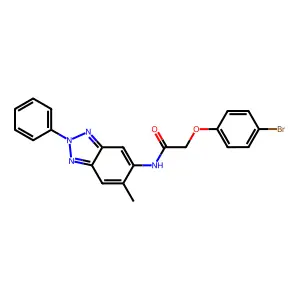 2-(4-bromophenoxy)-N-(6-methyl-2-phenylbenzotriazol-5-yl)acetamide structure