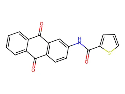 N-(9,10-dioxo-9,10-dihydroanthracen-2-yl)thiophene-2-carboxamide structure